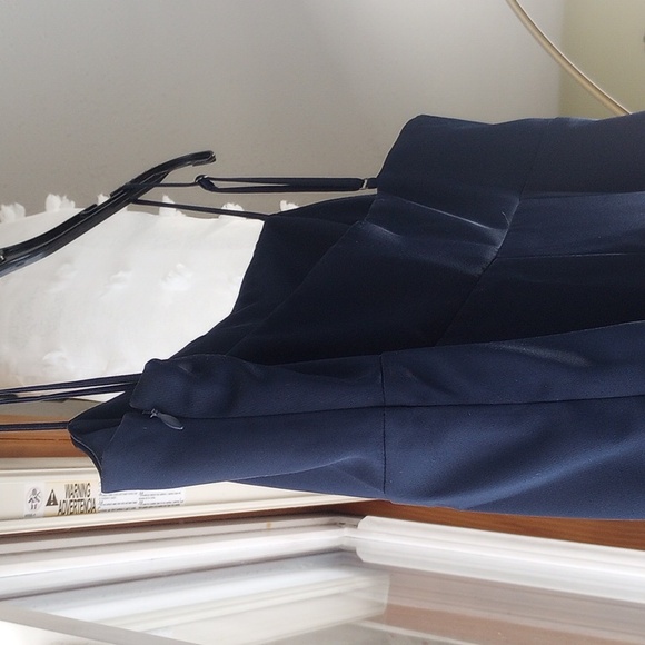 Banana Republic Navy Blue Suit with pockets. Size 6 petite, spaghetti straps - Picture 5 of 7